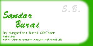 sandor burai business card